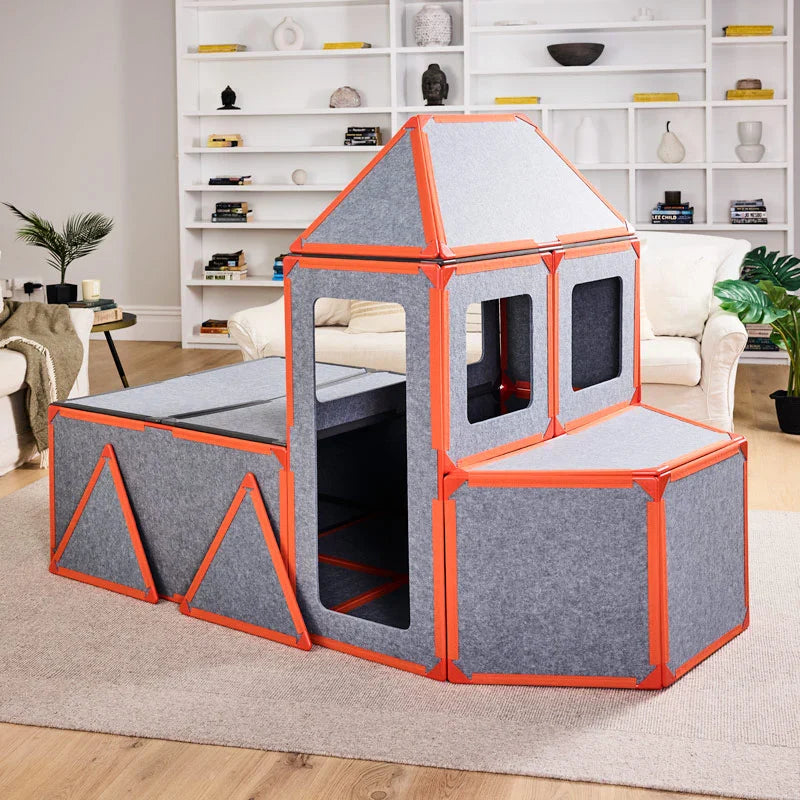 Kit de Construction Magnétique Montessori – Forts Modulaires Géants pour Jeu Créatif et Éducatif